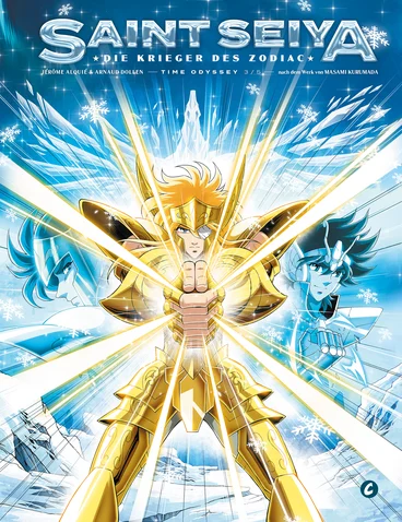 Cover zu Band 3 der Comic-Reihe: "Saint Seiya – Die Krieger des Zodiacs: Time Odysee" von Arnaud Dollen und Jérôme Alquié nach der Manga-Reihe von Masami Kurumada
